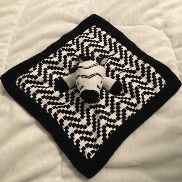 Levtex Zebra Black White Baby Security Blanket Plush Lovey - Picture 3 of 6
